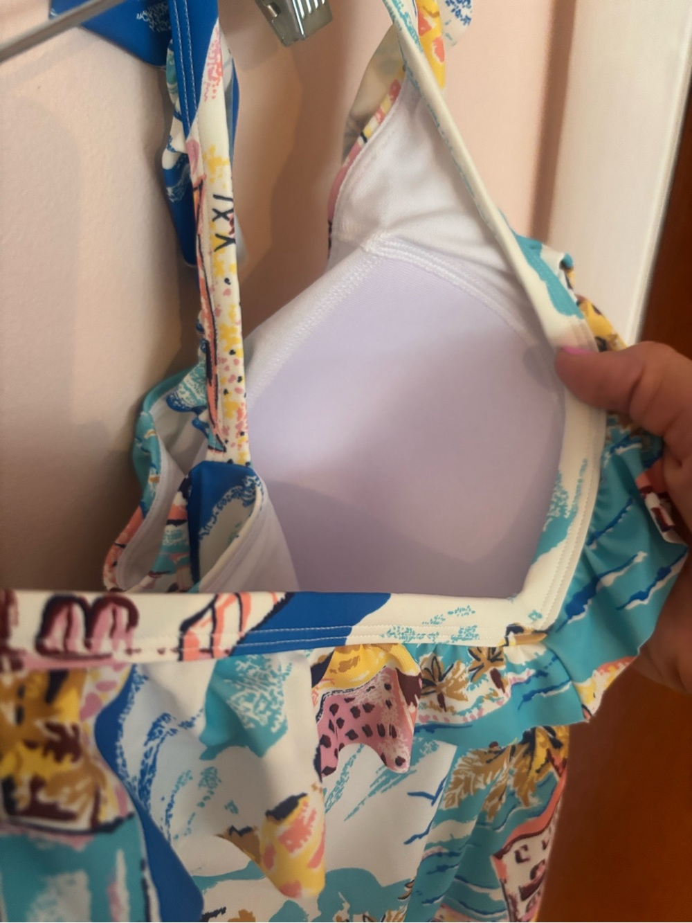 Boden Evia Ruffle One Piece Swimsuit Paradise Bay 14 like New summer - Picture 5 of 9